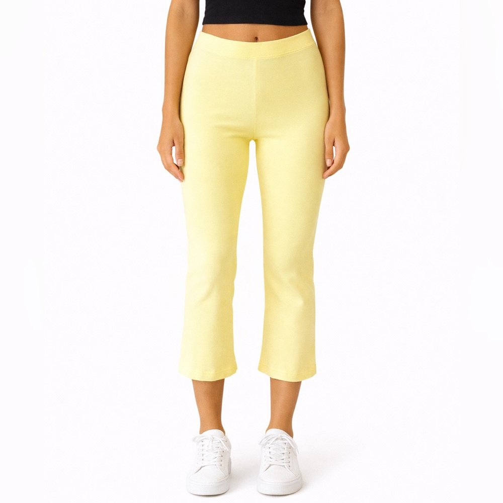 The Wrights Yellow Crop Stretch Pant